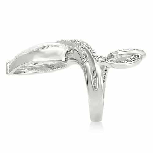 Brass CZ Marquise Bypass Twist Ring view 9