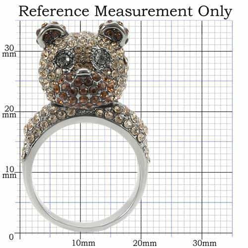 Brass Crystal Teddy Bear Ring view 3