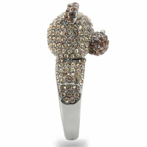 Brass Crystal Teddy Bear Ring view 13