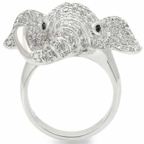 Brass Crystal Elephant Ring view 6