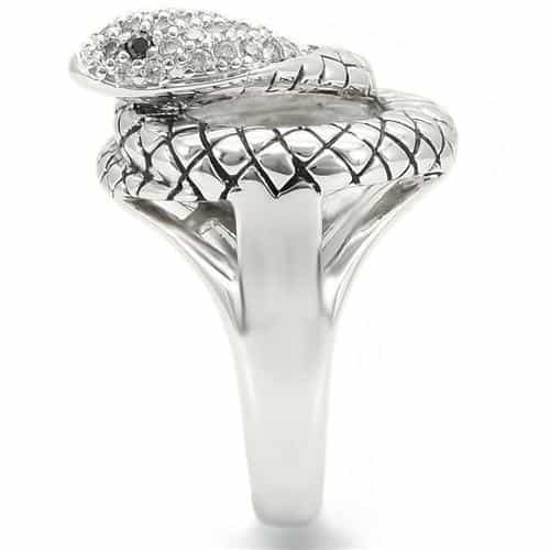 Brass Crystal Coiled Snake Ring view 11