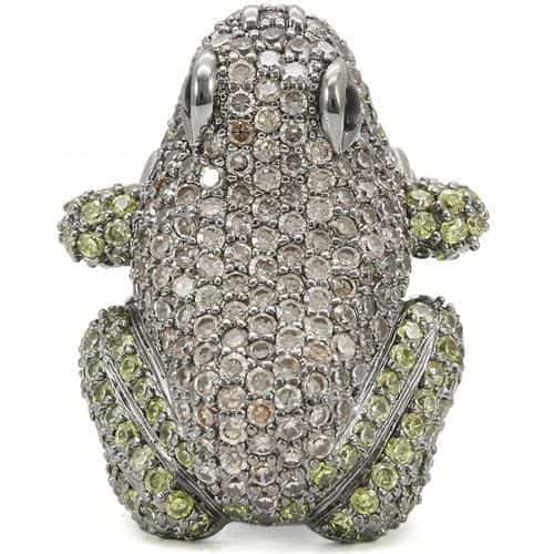 Brass CZ Pave Frog Ring view 5