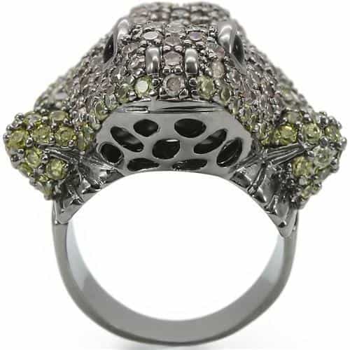 Brass CZ Pave Frog Ring view 7