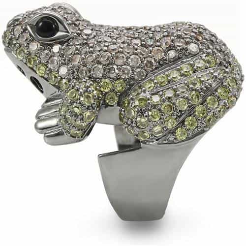 Brass CZ Pave Frog Ring view 11