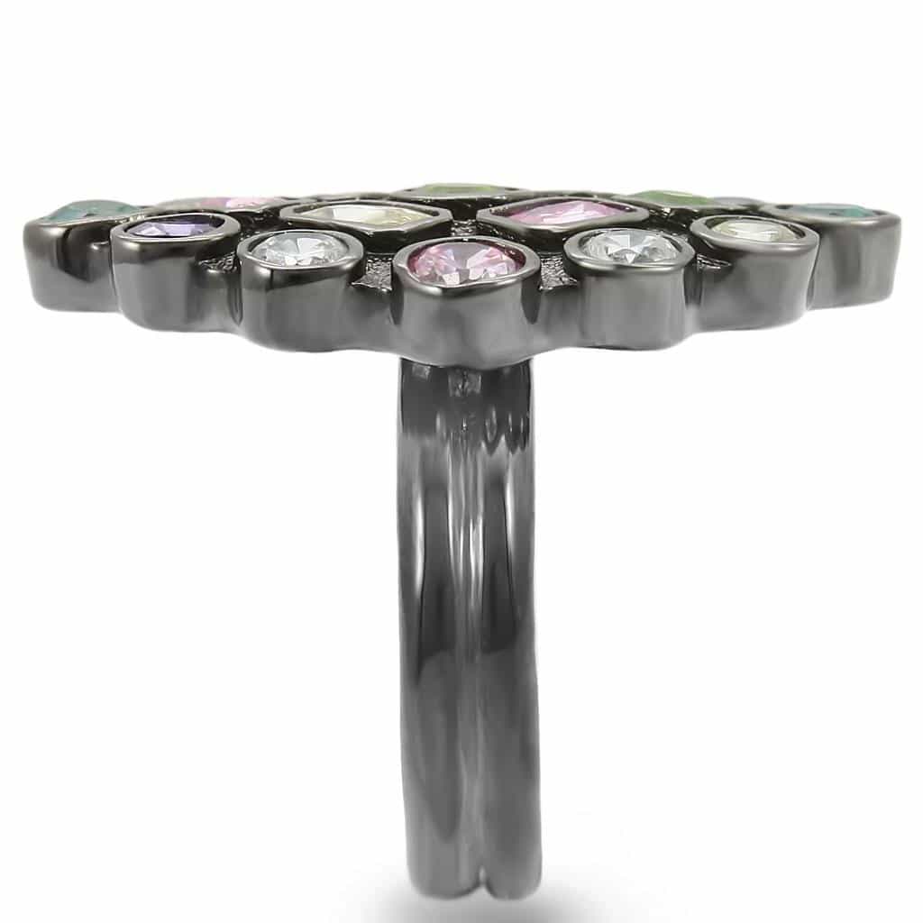 Brass Multi-Color CZ Mosaic Ring view 9