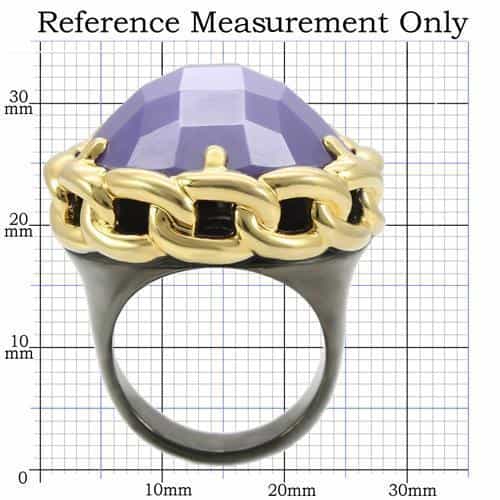 Brass Purple Tanzanite Faceted Cocktail Ring view 3