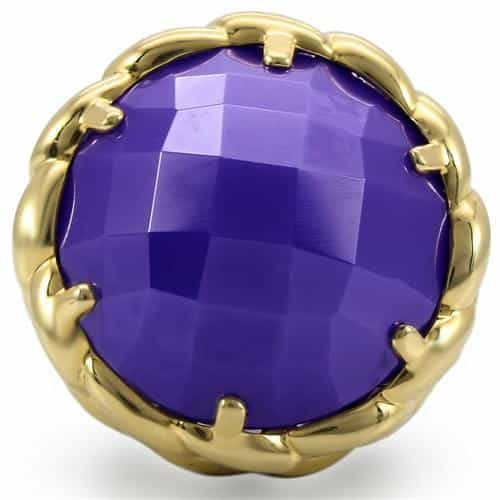 Brass Purple Tanzanite Faceted Cocktail Ring view 5