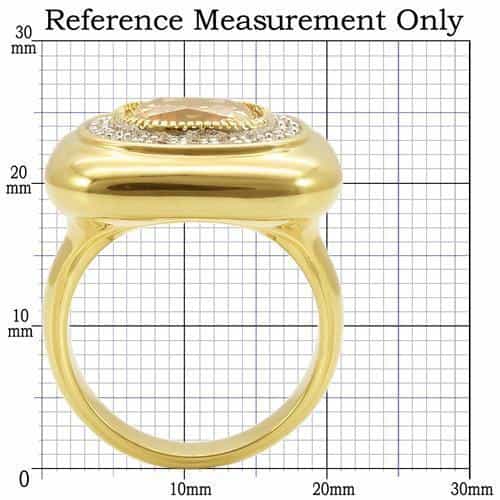 Brass Champagne CZ Cushion Halo Ring view 3