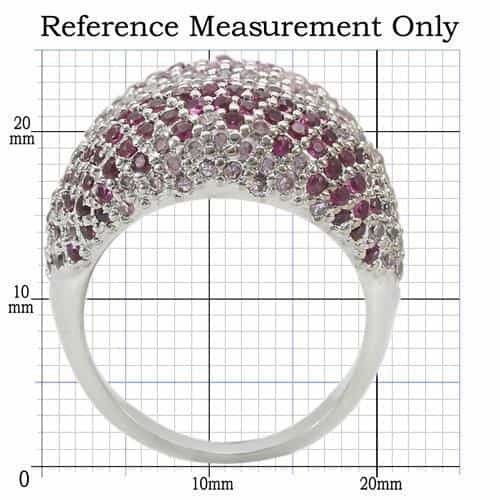 Brass Pink White CZ Pavé Dome Ring view 3