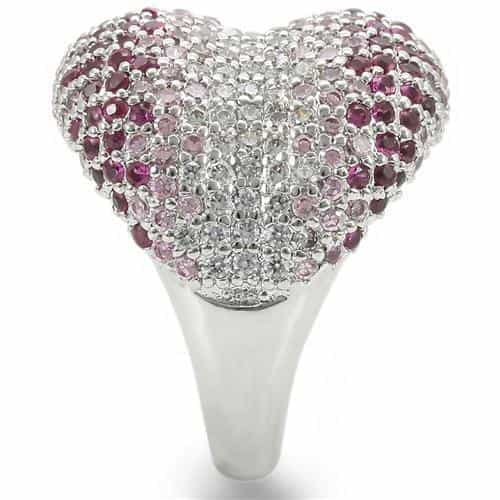 Brass Pink White CZ Pavé Dome Ring view 9