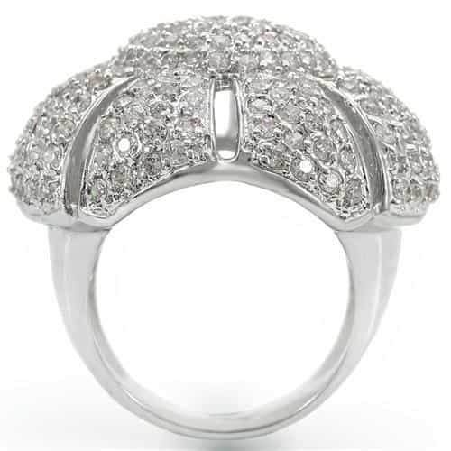Brass CZ Pavé Shell Dome Ring view 7