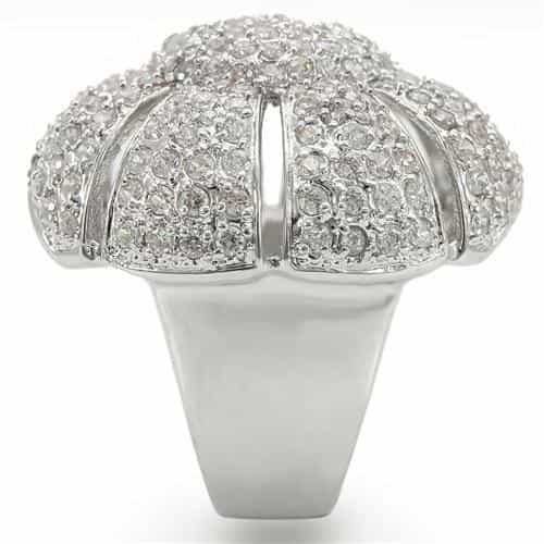Brass CZ Pavé Shell Dome Ring view 9