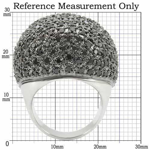 Brass Black CZ Pavé Dome Ring view 3
