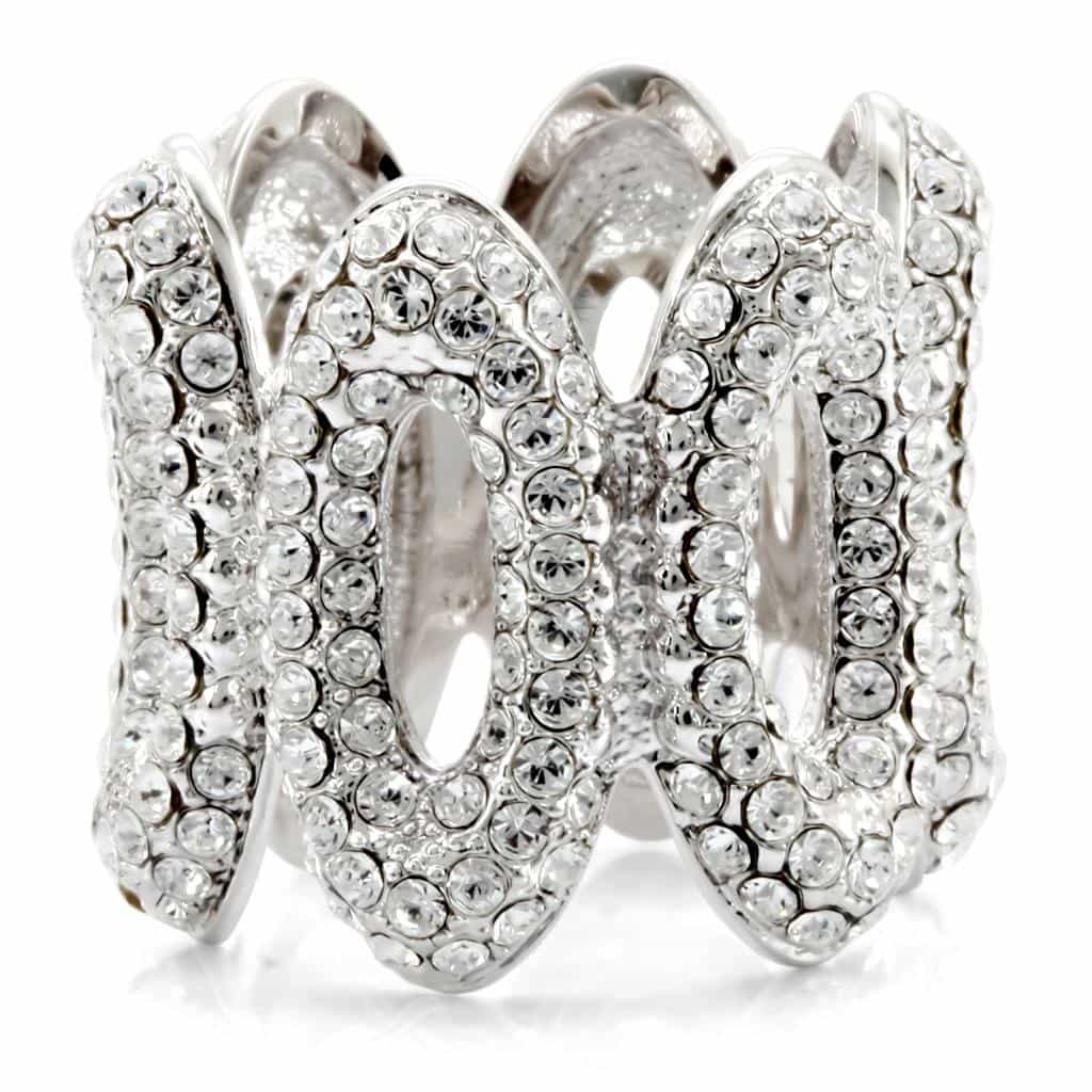 Brass CZ Pave Snake Wrap Ring view 5
