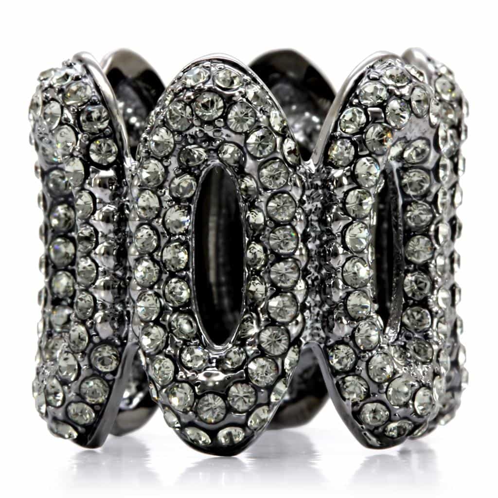 Brass Dark Crystal Interlocking Loop Ring view 5