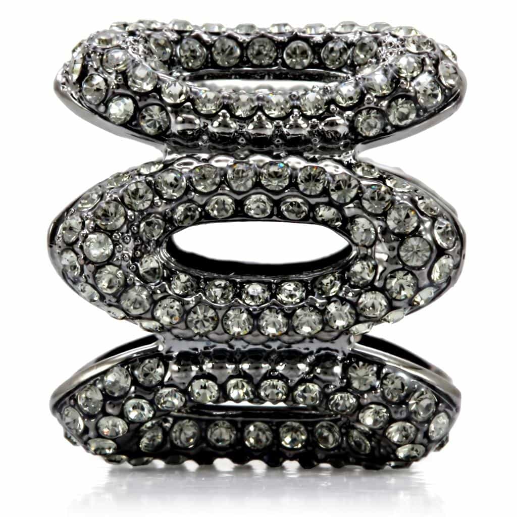 Brass Dark Crystal Interlocking Loop Ring view 9