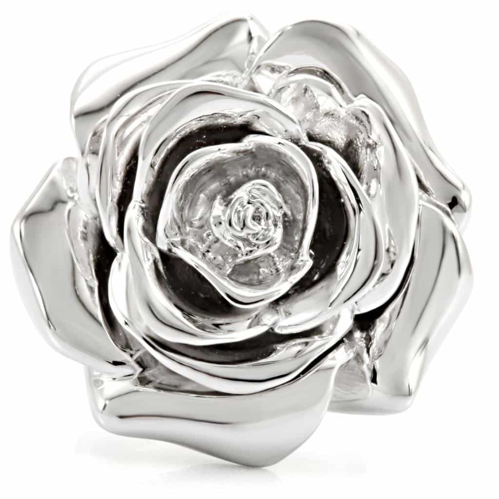 Brass Silver CZ Rose Ring view 5