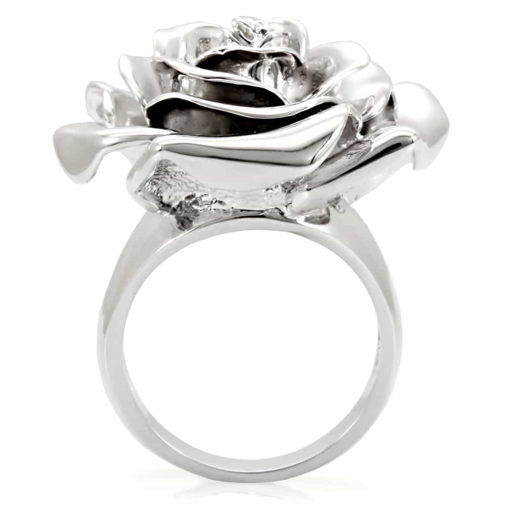 Brass Silver CZ Rose Ring view 7