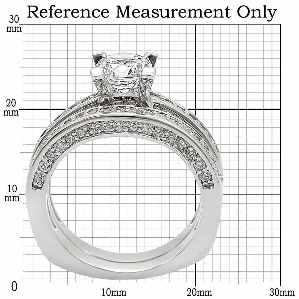 Brass CZ Pavé Double Band Set Ring view 3