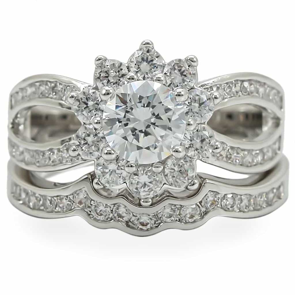 Brass Cluster Flower Bridal Ring view 5