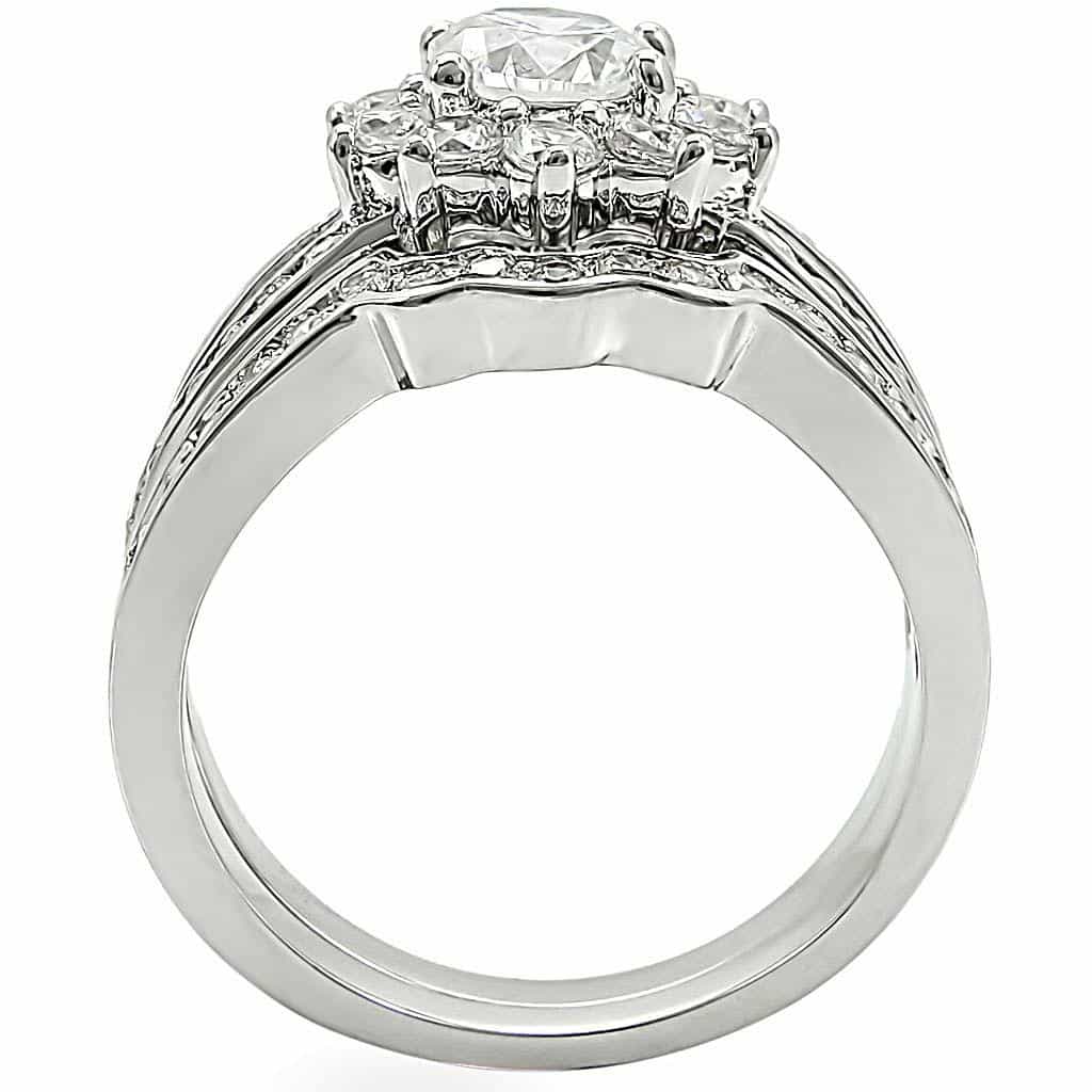 Brass Cluster Flower Bridal Ring view 7