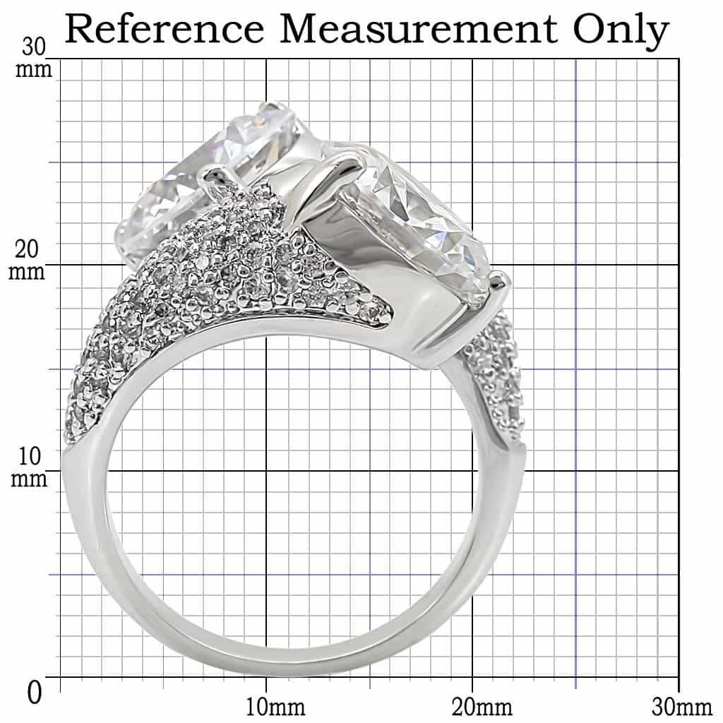 Brass CZ Pear Pavé Cocktail Ring view 3