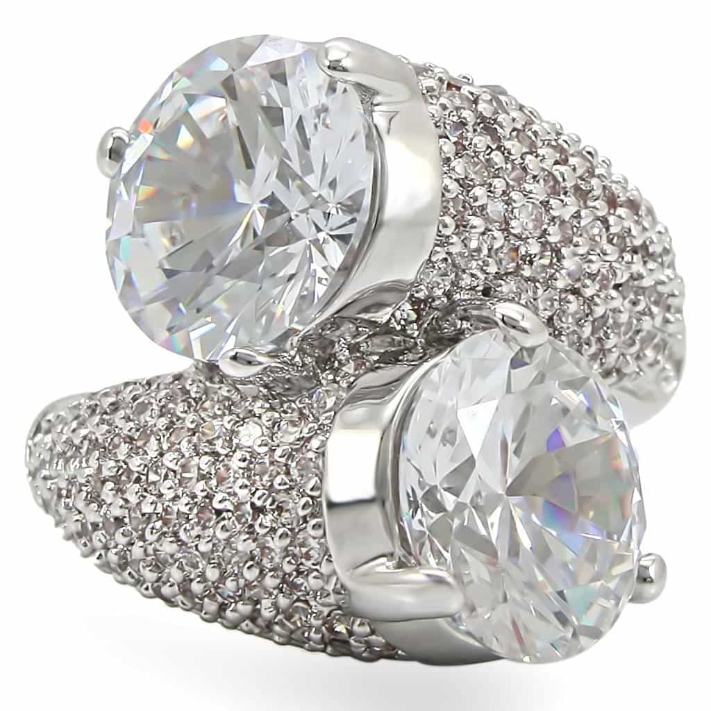 Brass CZ Pear Pavé Cocktail Ring view 5