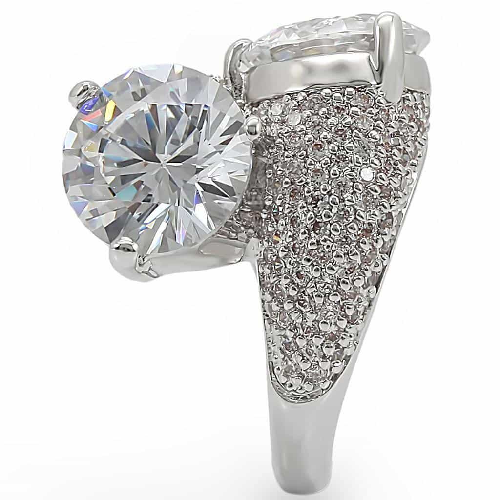 Brass CZ Pear Pavé Cocktail Ring view 9