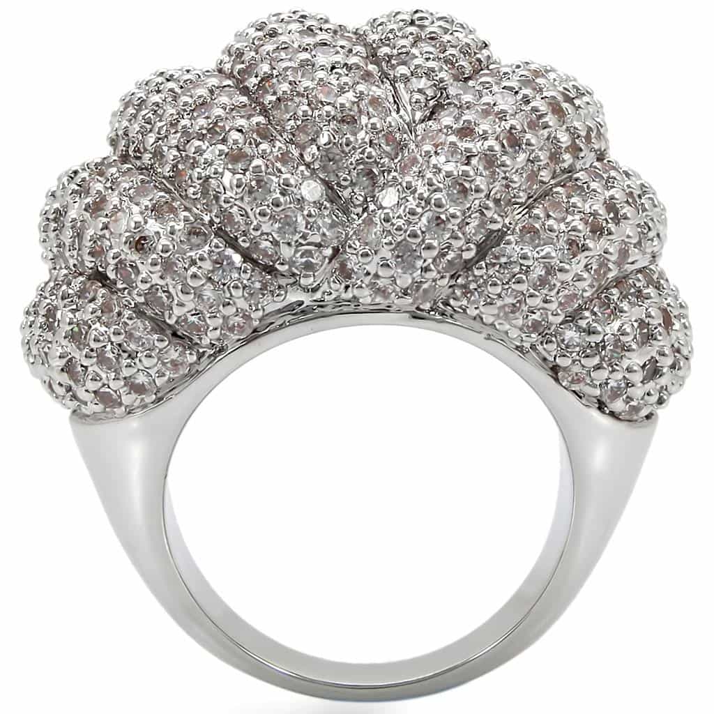 Brass CZ Pavé Cluster Dome Ring view 7