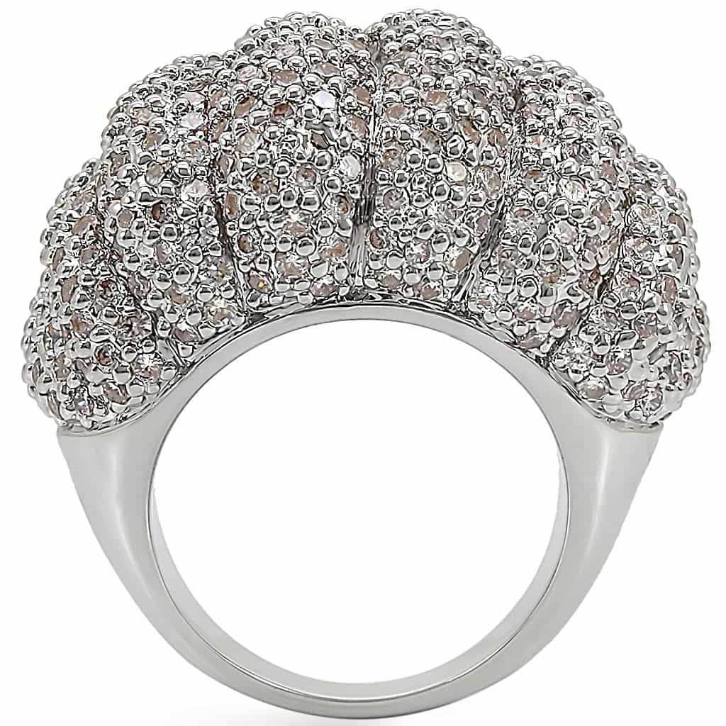 Brass CZ Pavé Cluster Dome Ring view 9