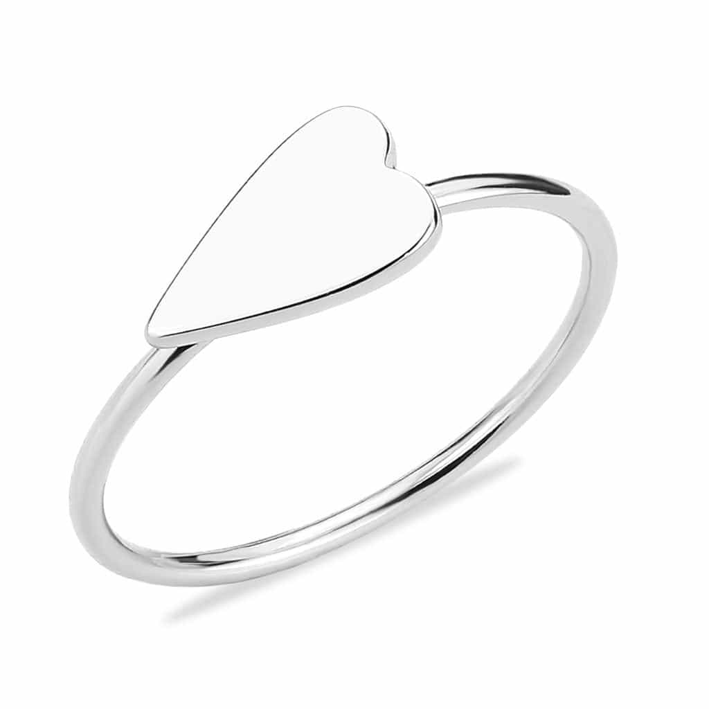 Brass Flat Heart Thin Ring view 3