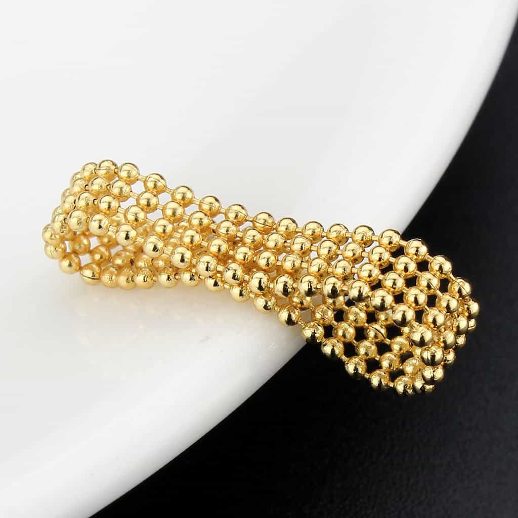 Brass Gold Ball Bead Multi-Strand Stretch Ring view 5