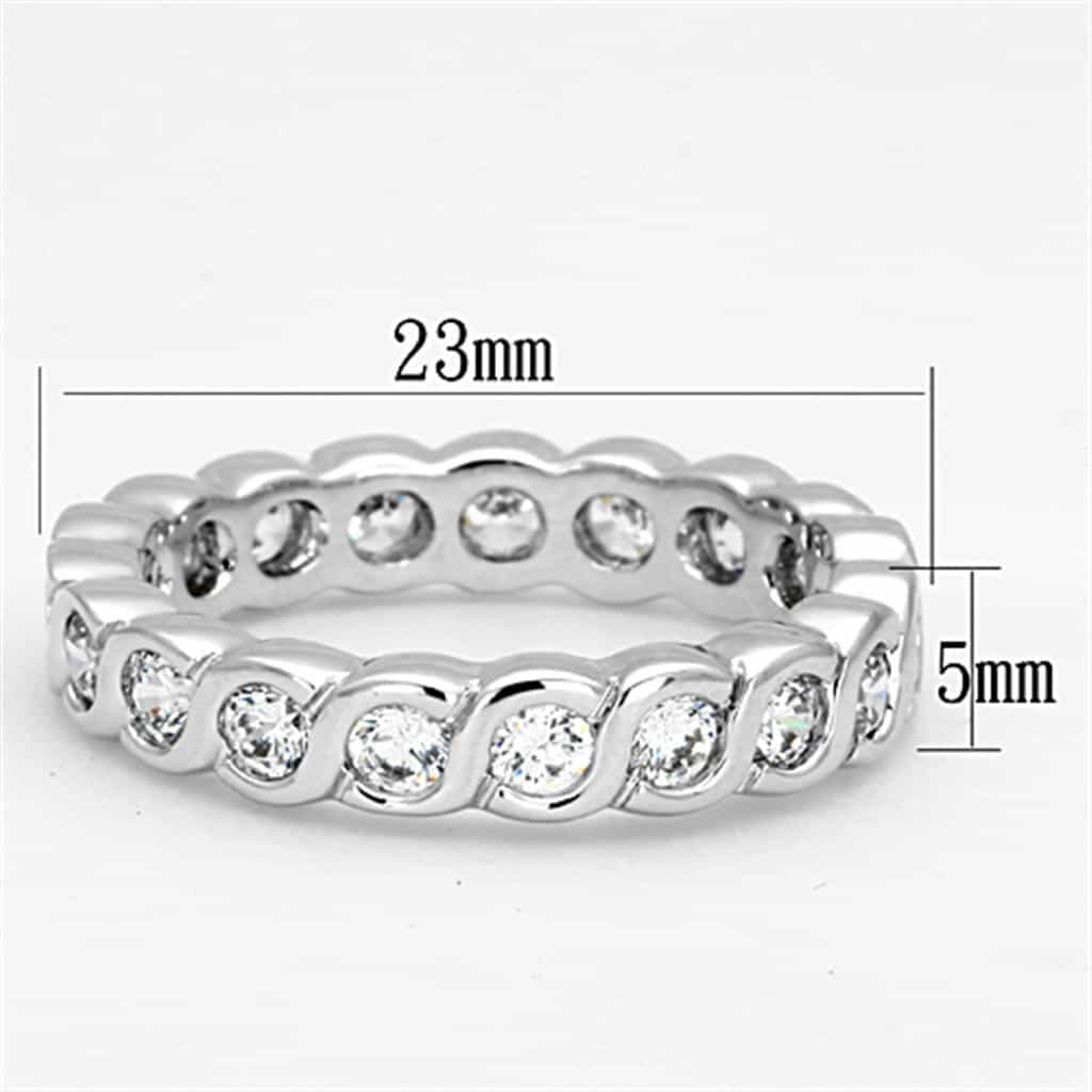 Brass CZ Bezel Round Eternity Band Ring view 3