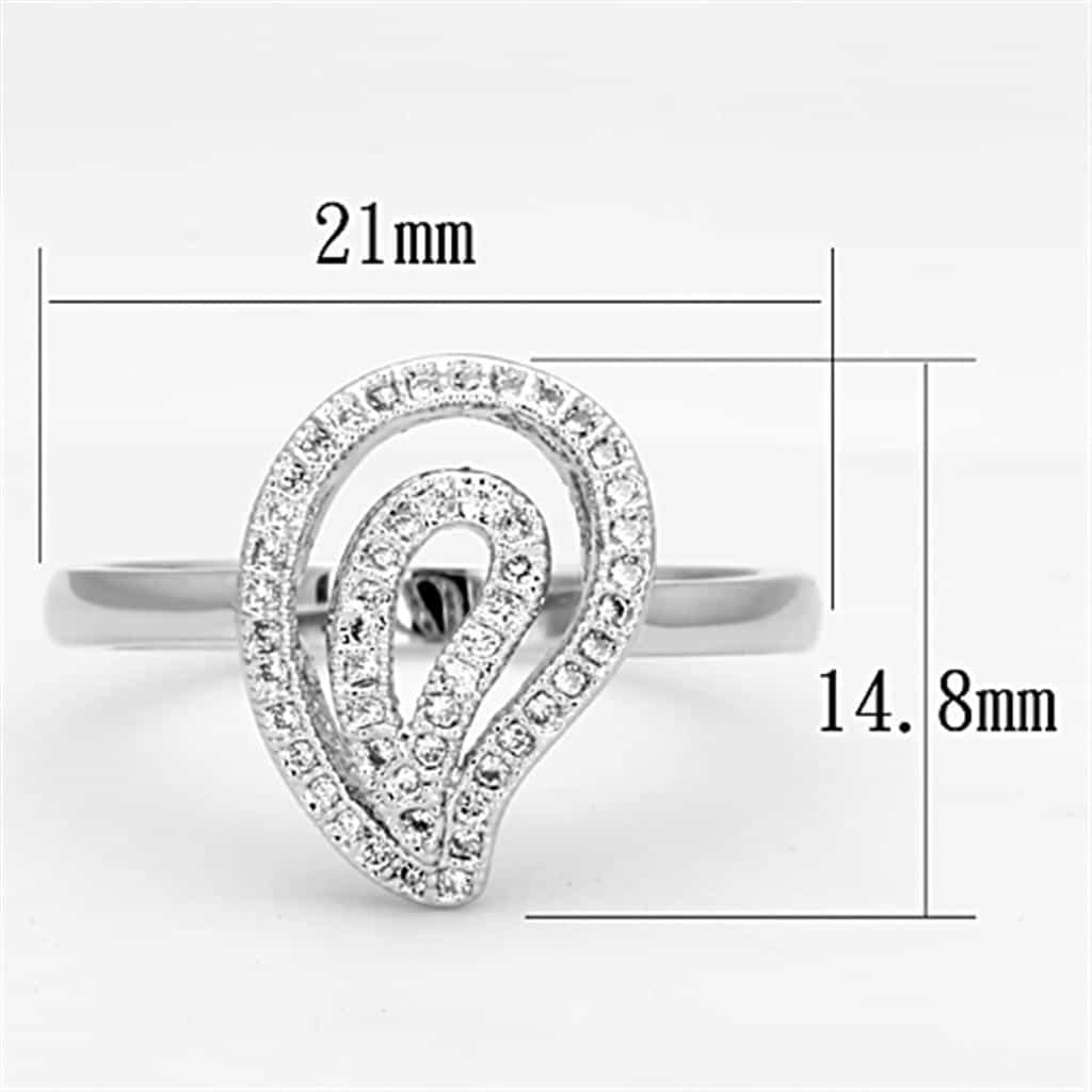 Brass CZ Pave Teardrop Paisley Loop Ring view 3