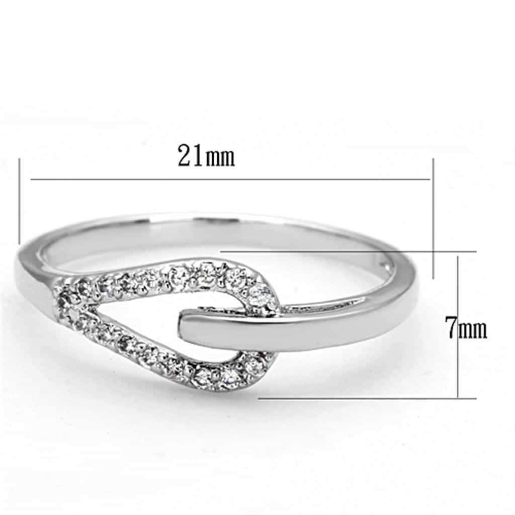 Brass CZ Pave Wave Bypass Band Ring view 3