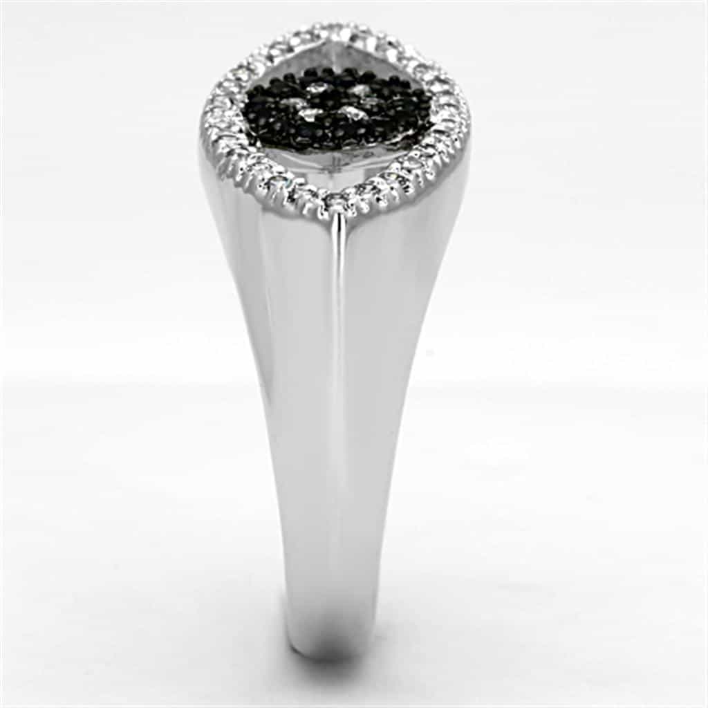 Brass Black CZ Evil Eye Signet Ring view 7