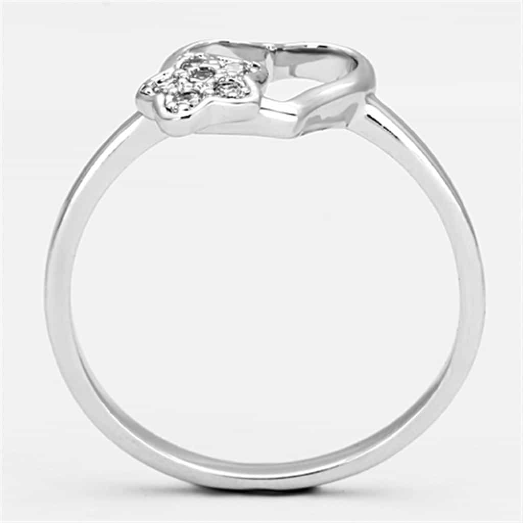 Brass Open Heart Flower Charm Bypass Ring view 5