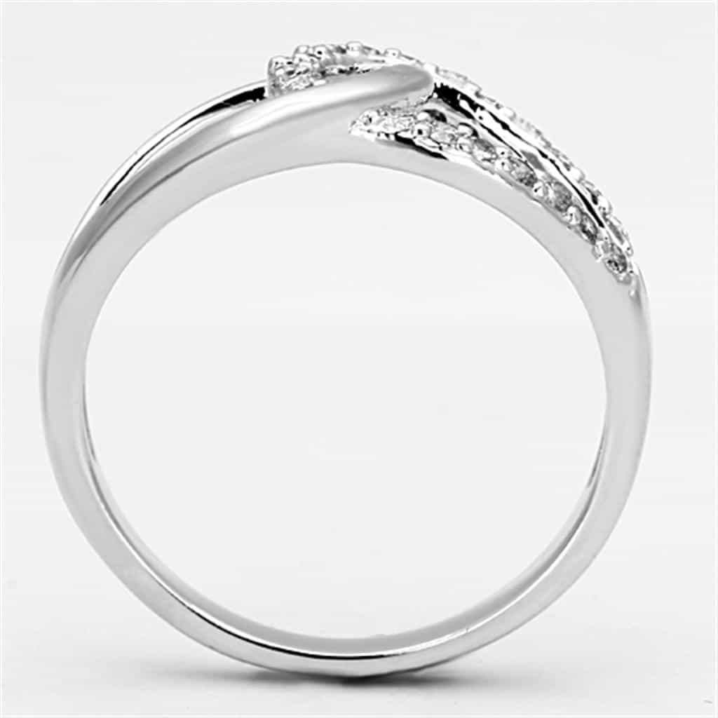 Brass CZ Pave Loop Bypass Open Ring view 5