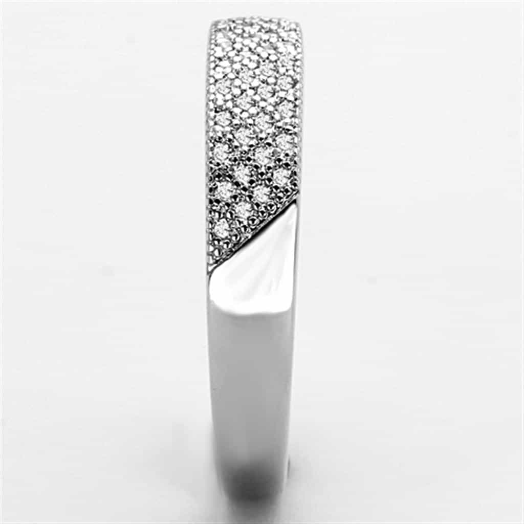 Brass CZ Micro Pave Triple Row Wide Band Ring view 7