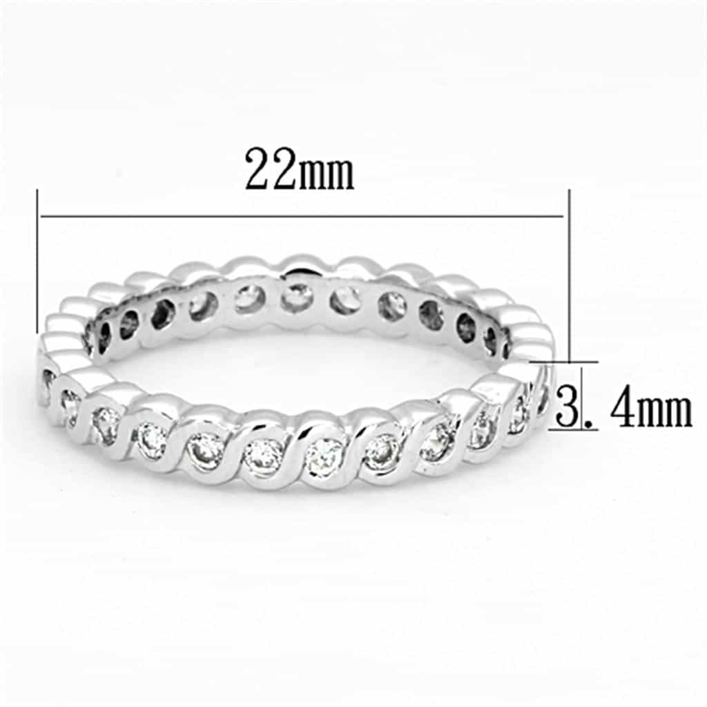 Brass CZ Bubble Bezel Eternity Band Ring view 3
