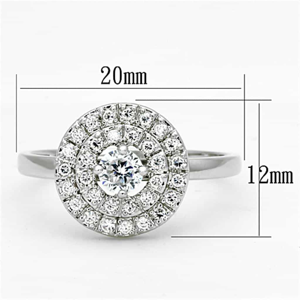 Brass CZ Round Double Halo Solitaire Ring view 3
