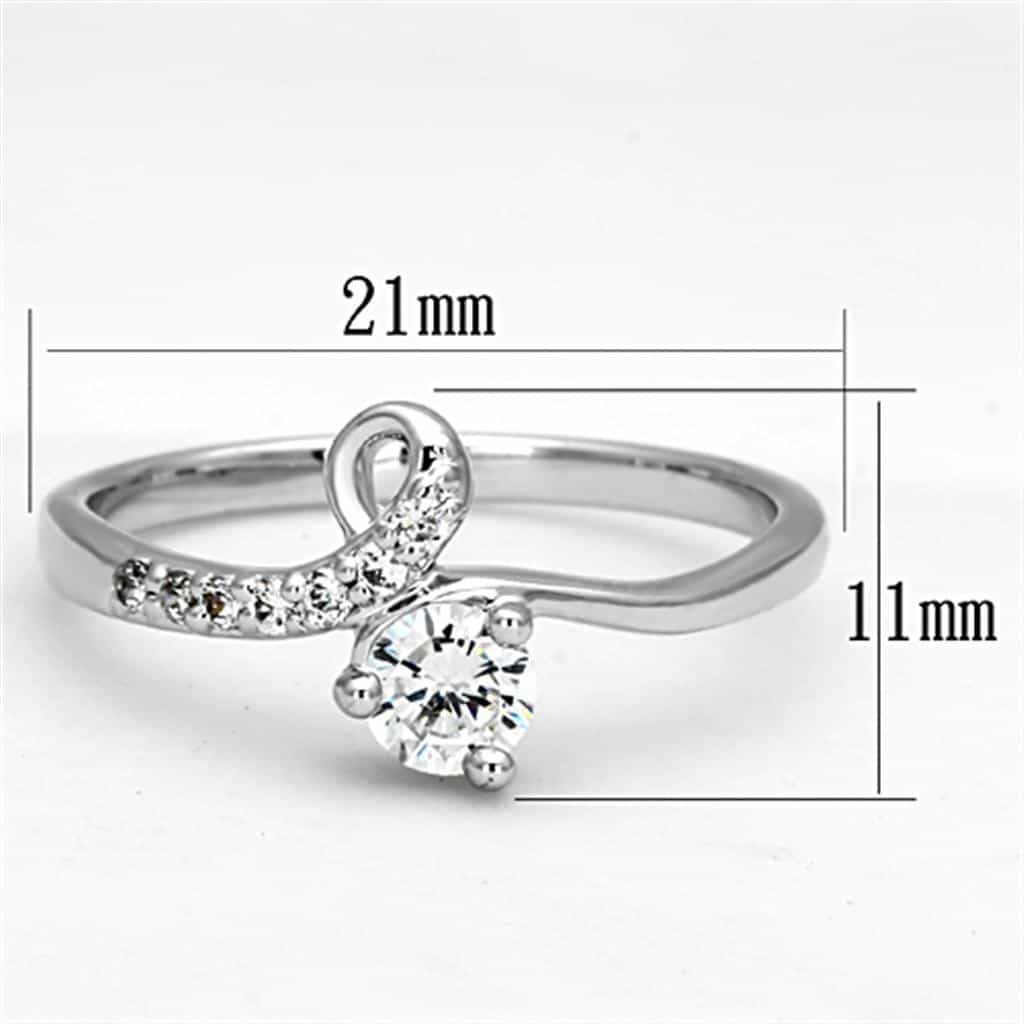 Brass CZ Round Infinity Swirl Bypass Ring view 3
