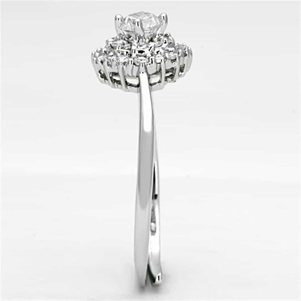 Brass CZ Round Halo Open Adjustable Ring view 7