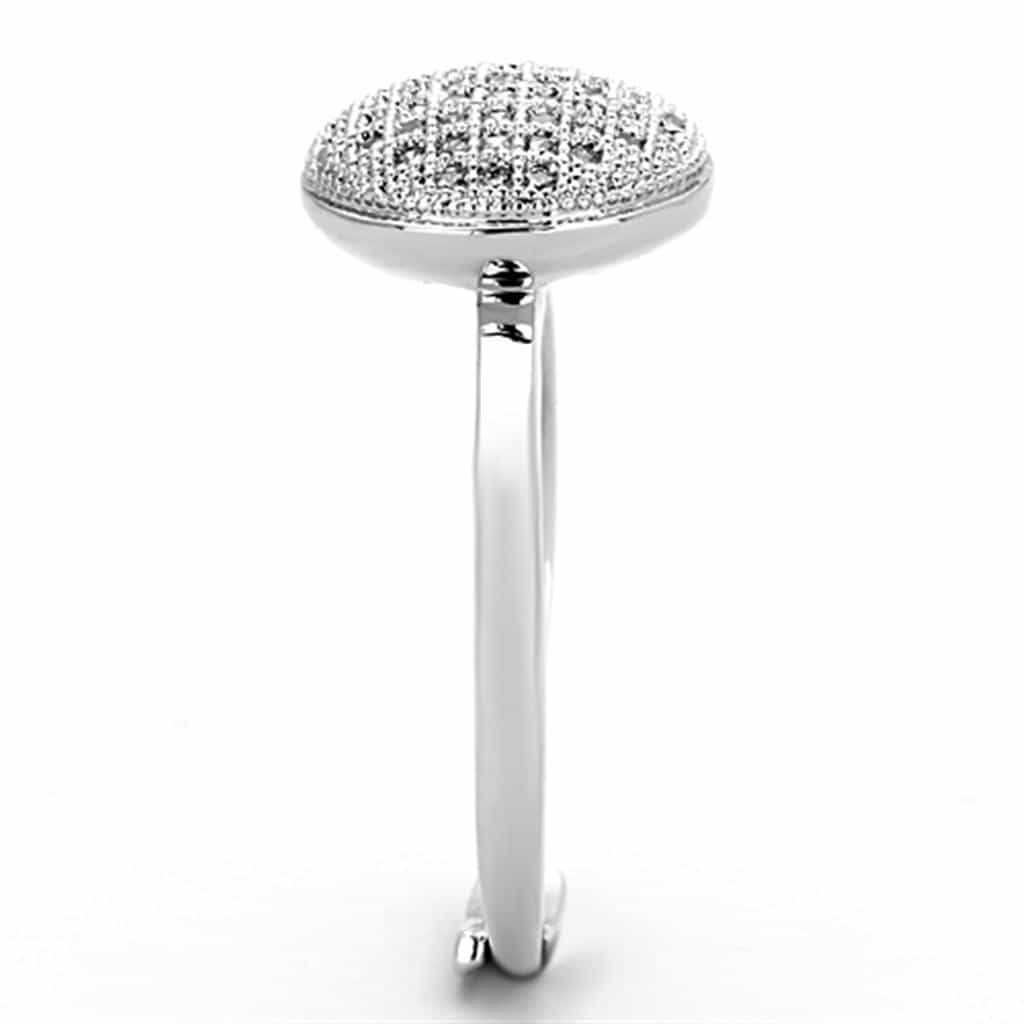 Brass CZ Micro Pave Dome Disc Adjustable Ring view 7