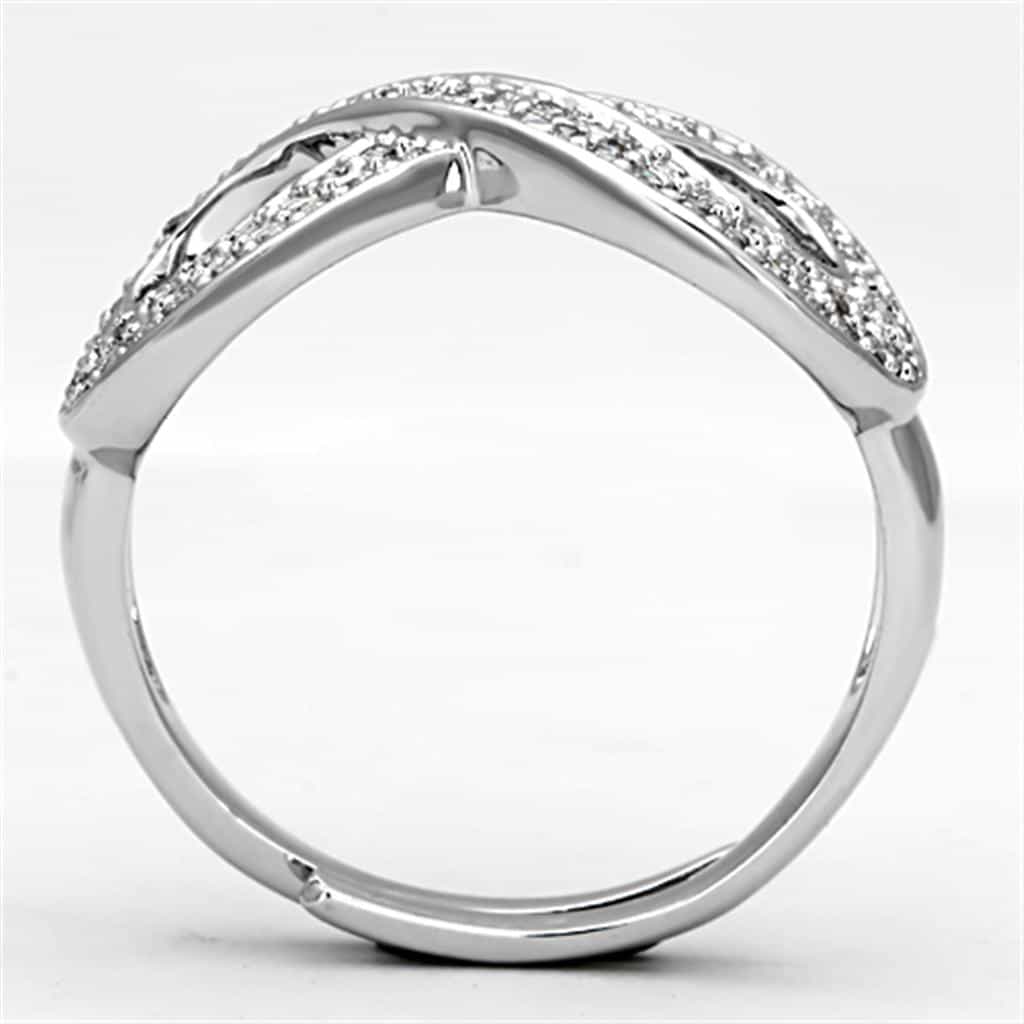 Brass CZ Pave Infinity Figure Eight Open Ring view 5