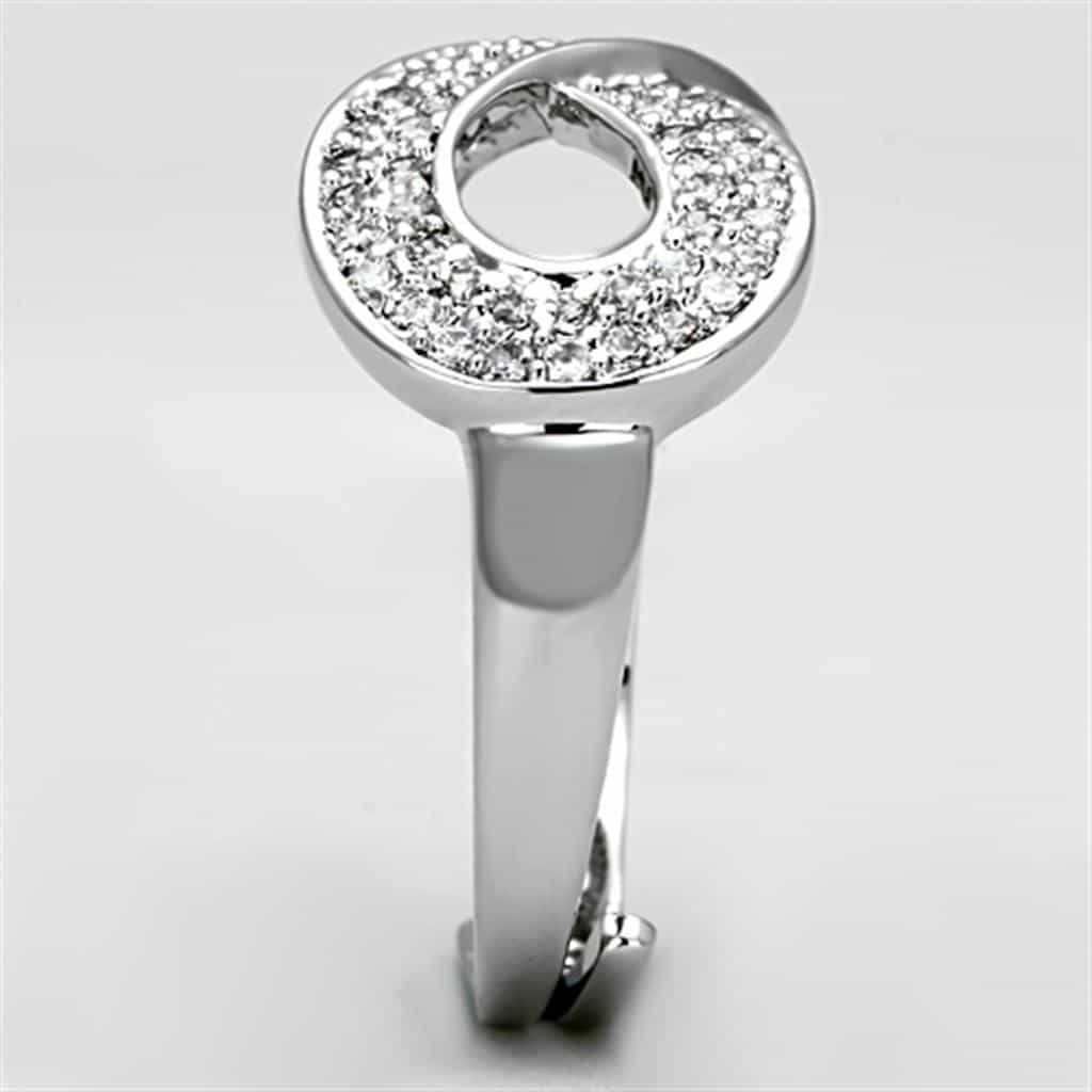 Brass CZ Pave Infinity Figure Eight Open Ring view 7