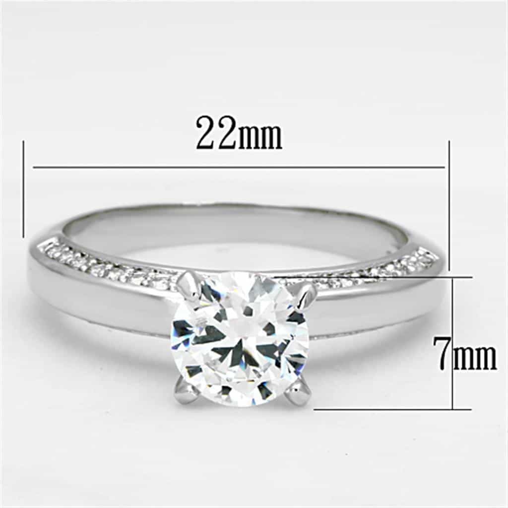 Brass CZ Round Solitaire Cathedral Split Shank Ring view 3