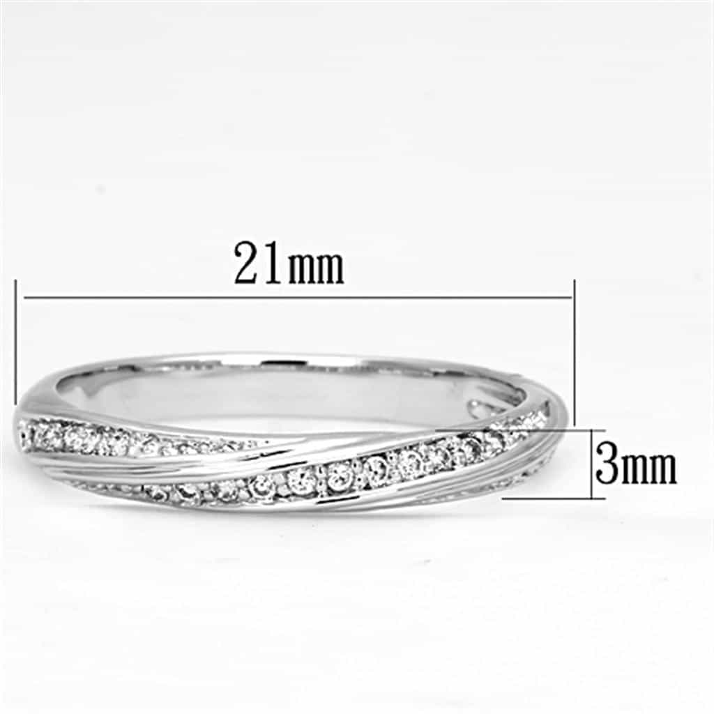 Brass CZ Princess Channel Tapered Band Ring view 3