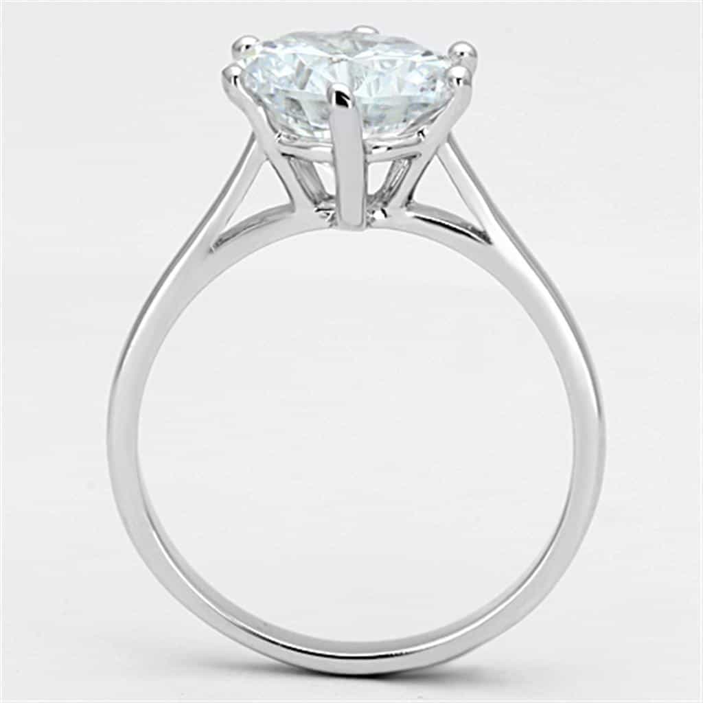 Brass CZ Round Six-Prong Solitaire Classic Ring view 5