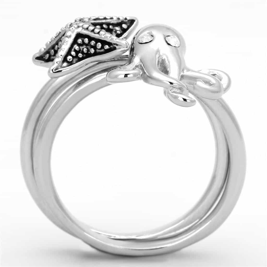 Brass Starfish Octopus Sea Life Open Ring view 5